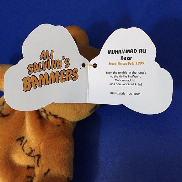 Muhammad Ali Salvinos Bammers Bear Butterfly Bee 1999 Boxing Bean Bag Plush Tags - Picture 9 of 12